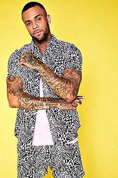 Boohoo Multi Animal Print Short Sleeve Shirt Co-ord