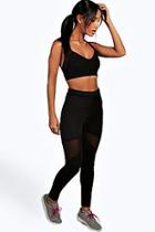 Boohoo Emma Fit Mesh Panel Sports Running Legging