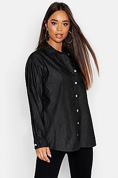 Boohoo Oversize Rigid Denim Shirt