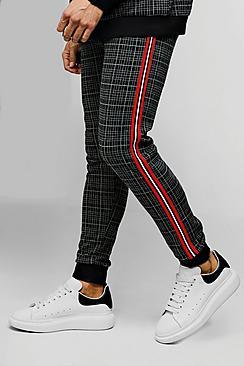 Boohoo Skinny Fit Check Tapered Jogger