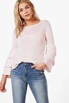 Boohoo Gemma Ruffle Sleeve Jumper