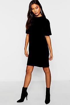 Boohoo Velour Oversized Mini Dress