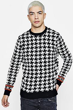 Boohoo Dog Tooth Jumper