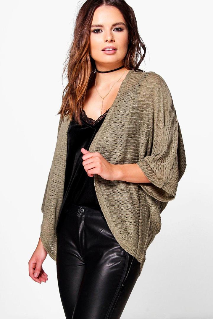 Boohoo Molly Cocoon Cardigan Moss