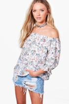 Boohoo Lucy Floral Printed Top Multi