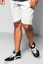 Boohoo Mid Length Ribbed Jersey Shorts Grey