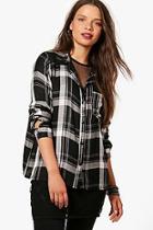 Boohoo Poppy Oversized Checked Shirt