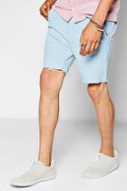 Boohoo Blue Pastel Skinny Fit Chino Shorts
