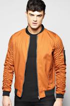 Boohoo Cotton Ma1 Bomber With Parachute Sleeves Rust