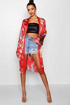 Boohoo Tall Cerys Oriental Belted Kimono