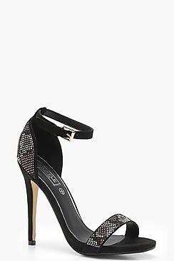 Boohoo Bella Heat Seal Animal 2 Part Heels