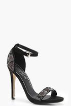 Boohoo Bella Heat Seal Animal 2 Part Heels