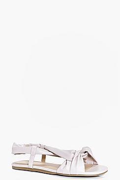 Boohoo Heidi Knotted Cross Strap Flat Sandals