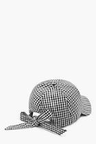 Boohoo Kelsey Gingham Bow Back Baseball Cap