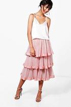 Boohoo Boutique Lia Tiered Midi Skirt & Cami Co-ord