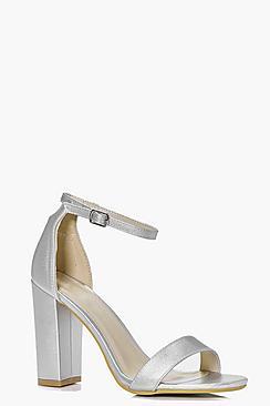 Boohoo Violet Peeptoe Block Heels