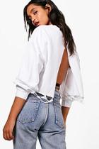 Boohoo Distressed Hem Sweat Top