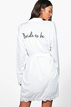 Boohoo Tall Ceclia Bride To Be Slinky Robe