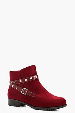 Boohoo Sadie Stud Strap Ankle Chelsea Boot