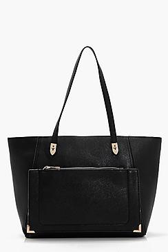 Boohoo Maysie Front Pocket Tote