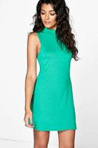 Boohoo Amber High Neck Tunic Dress