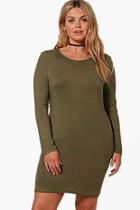 Boohoo Plus Kate Long Sleeve Bodycon Dress