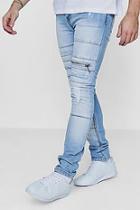 Boohoo Spray On Skinny Jeans With Zips & Distressing