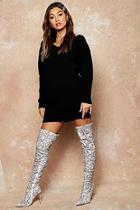 Boohoo V Neck Sweater Mini Dress