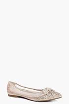 Boohoo Sofia Diamante & Mesh Pointed Ballet