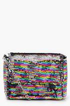 Boohoo Ruby Rainbow Sequin Structured Cross Body