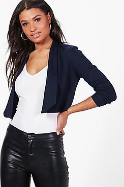 Boohoo Elise Elongated Lapel Crop Jacket