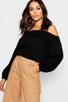 Boohoo Slouchy Off The Shoulder Crop Sweat