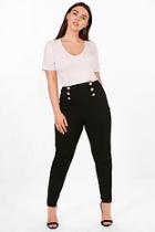 Boohoo Plus Jemima Button Front Trousers