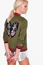 Boohoo Penny Rib Detail Sporty Bomber Jacket