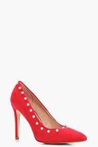 Boohoo Rose Pearl Trim Court Shoes