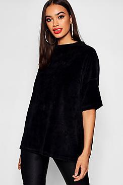 Boohoo Velour Supersized T-shirt