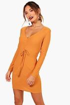 Boohoo Sophie Rouched Long Sleeved Bodycon Dress