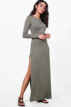 Boohoo Petite Kelly Split Side Maxi Dress