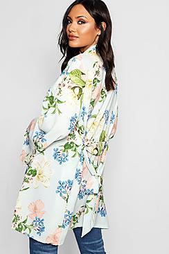 Boohoo Aria Belted Floral Kimono