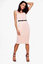 Boohoo Victoria Tailored Belted Midi Dress