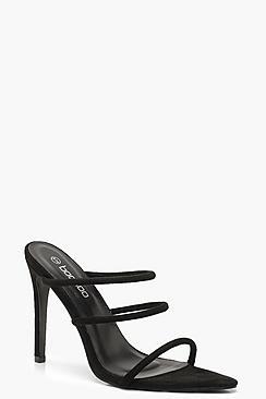 Boohoo Triple Band Mule Heels