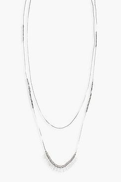 Boohoo Poppy Layered Star And Bead Necklace