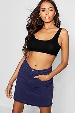 Boohoo Indigo Denim Mini Skirt