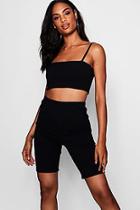 Boohoo Tall Lilly Crop + Cycling Shorts Co-ord