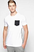 Boohoo Longline T Shirt With Zips And Contrast Pocket