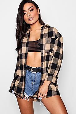 Boohoo Becky Oversized Checked Shirt