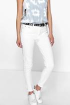 Boohoo Claire High Rise Skinny Jeans White