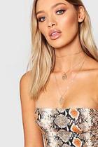 Boohoo Leaf & Sovereign Layered Necklace