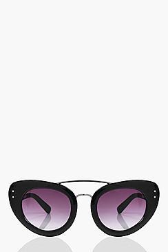 Boohoo Isabelle Black Brow Bar Cat Eye Fashion Glasses