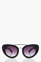 Boohoo Isabelle Black Brow Bar Cat Eye Fashion Glasses